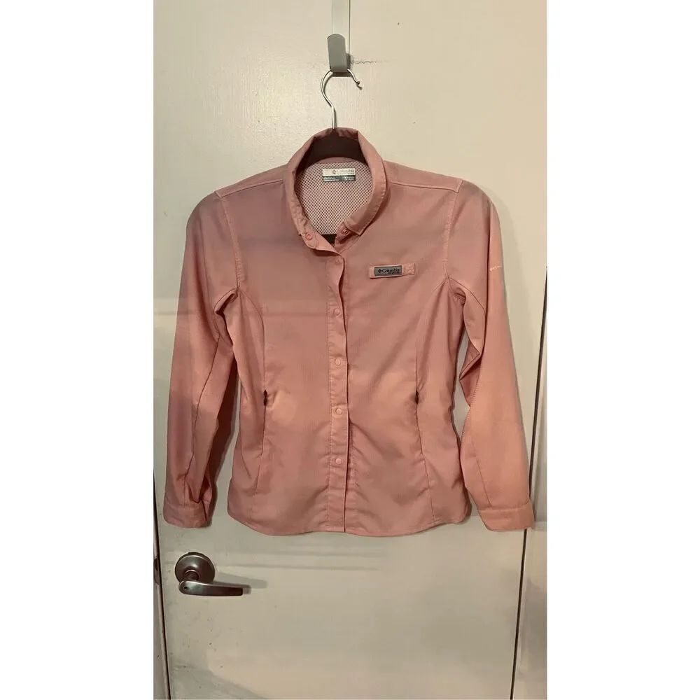 Columbia Pink Tamiami Omni Shade Top Kids Size M 10-12